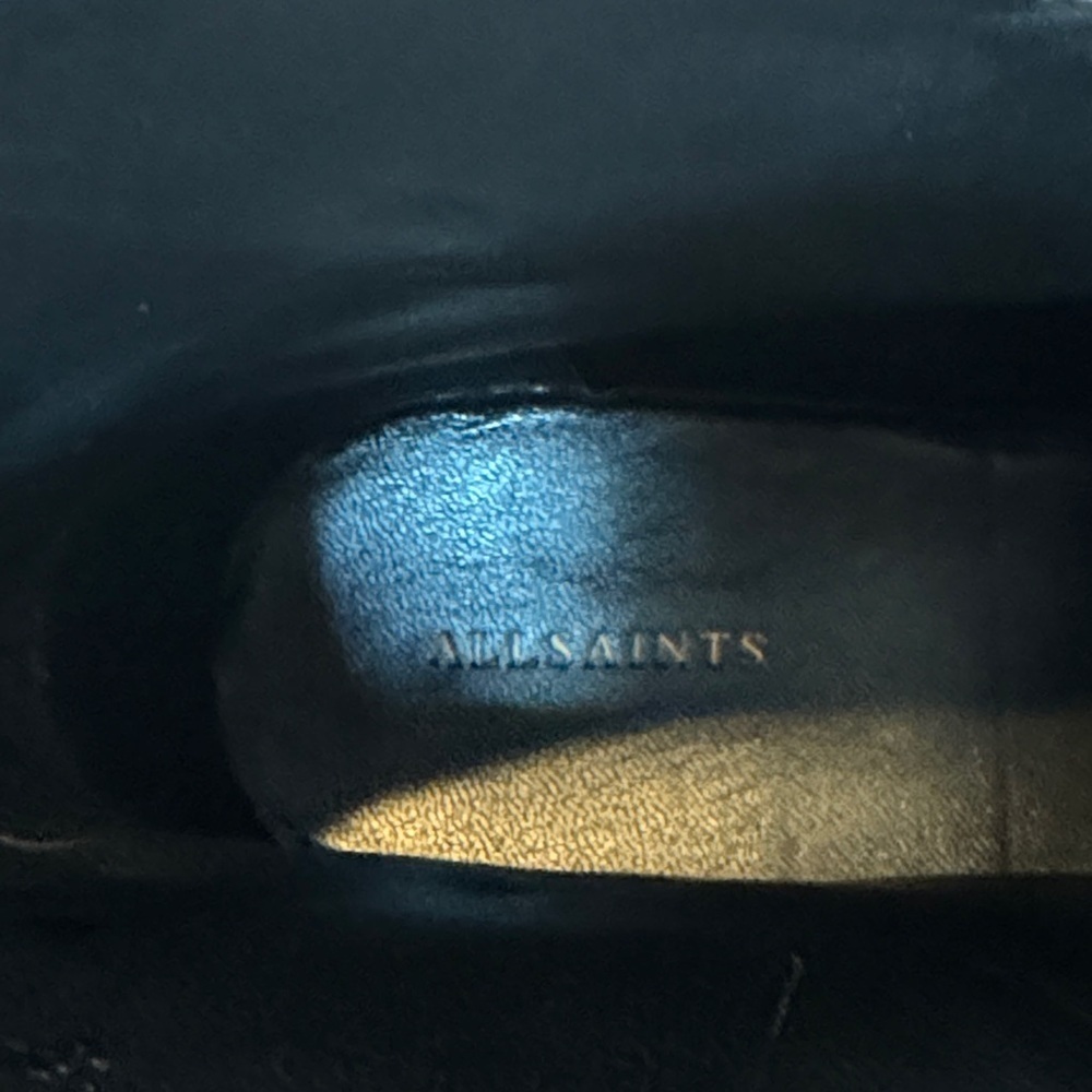 All Saints Wanda Lug Sole Black Leather Combat Boots 40/10 - Picture 14 of 16